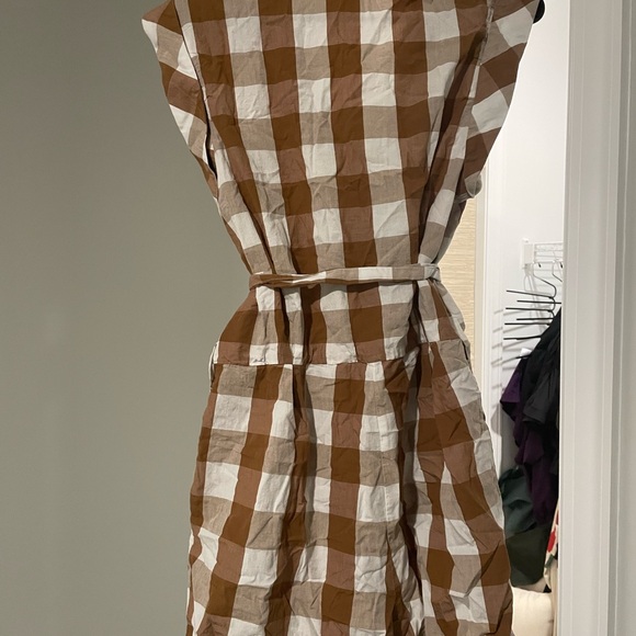 WHIT Brown and White Plaid Romper - Picture 3 of 3